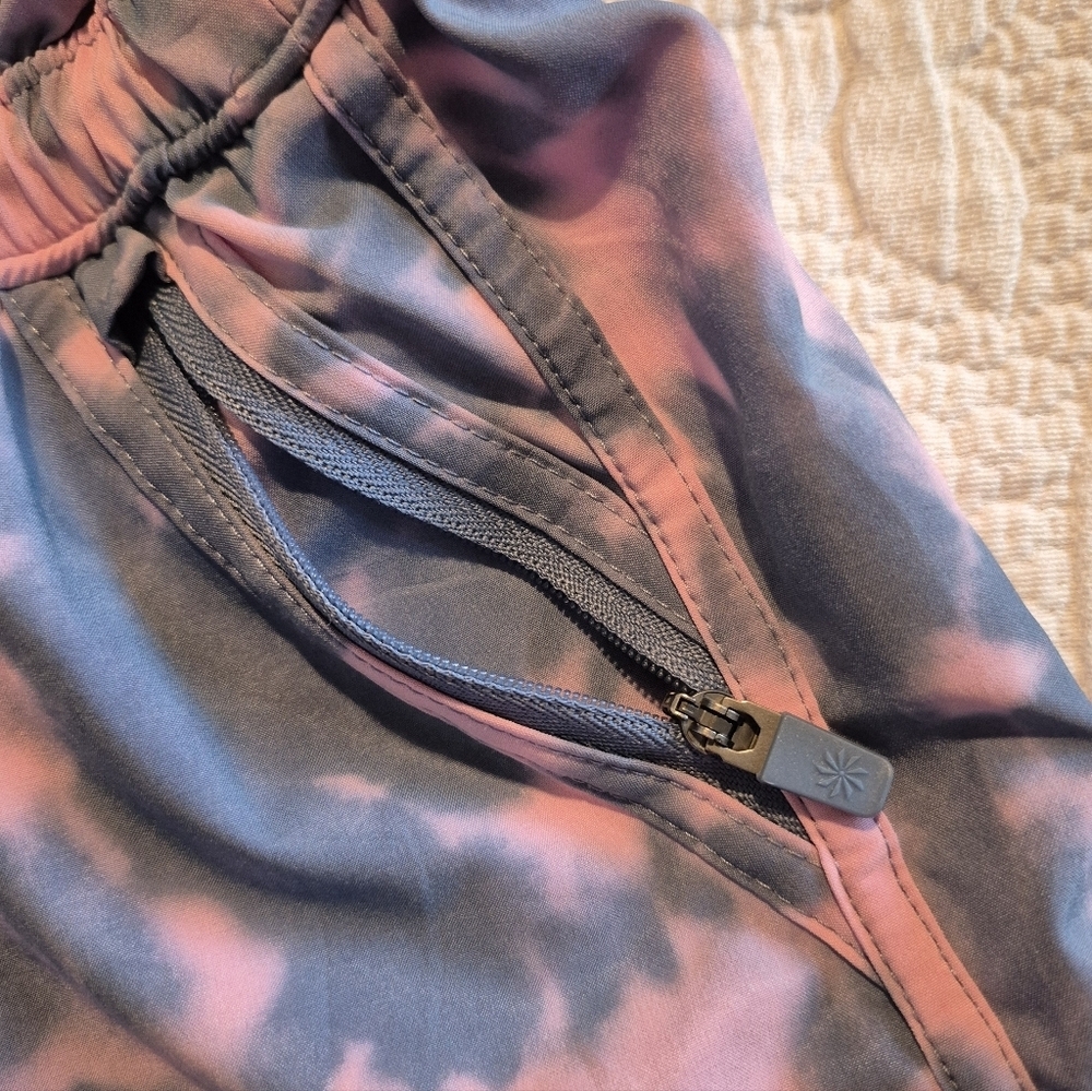 Athleta Girl size Medium or 8/10 tank romper, pink and gray tye dye effect - Picture 4 of 7